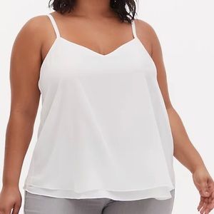 NWT Torrid White Ivory Chiffon Double Layer Swing Cami